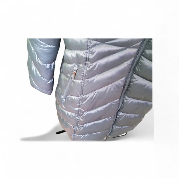 Sam Edelman Women's Metallic Silver Puffer Jacket Size XXL - Picture 4 of 10